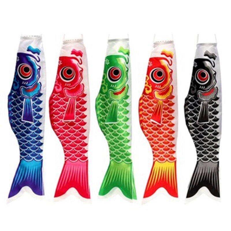 Japanse Karper Windzak Streamer Vis Vlag Kite Cartoon Vis Kleurrijke Windzak Karper Wind Sok Vlag Koinobori 150Cm