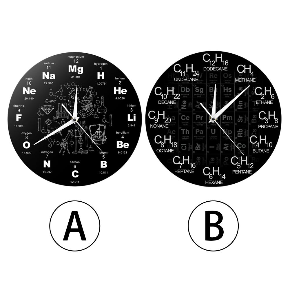 Periodic Table Of Elements Wall Clock Chemical Symbols Art Clock Wall Decoration Educational ElementaL Display Teacher's