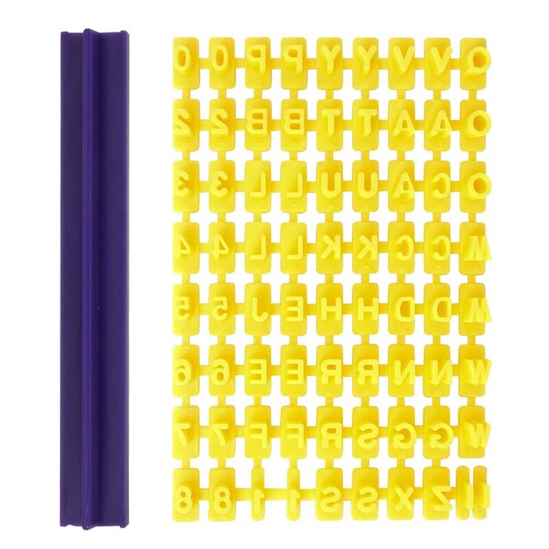 Tampon d&#39;impression alphanumérique en céramique, ensemble d&#39;outils de gaufrage en argile polymère, coupe bonbons mous, biscuits, poterie, bricolage: Default Title