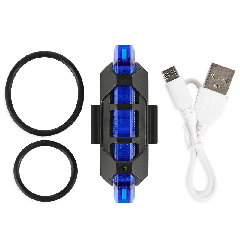 Fiets Light Usb Oplaadbare Led Achterlicht Achterlichten Lamp Veiligheidswaarschuwing Fietsen Knipperlicht Fiets Accessoires: Blue