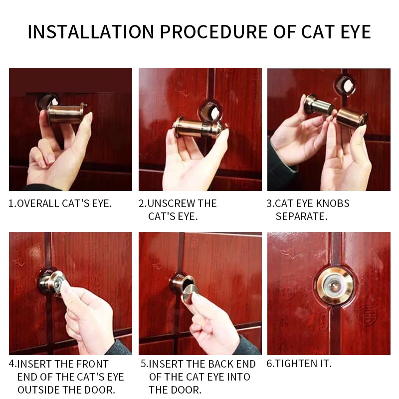 Door Viewer 200 Degree Wide Angle Peephole Security Hidden Door Adjustable Glass Lens Anti-theft door cat eye Hardware Tools