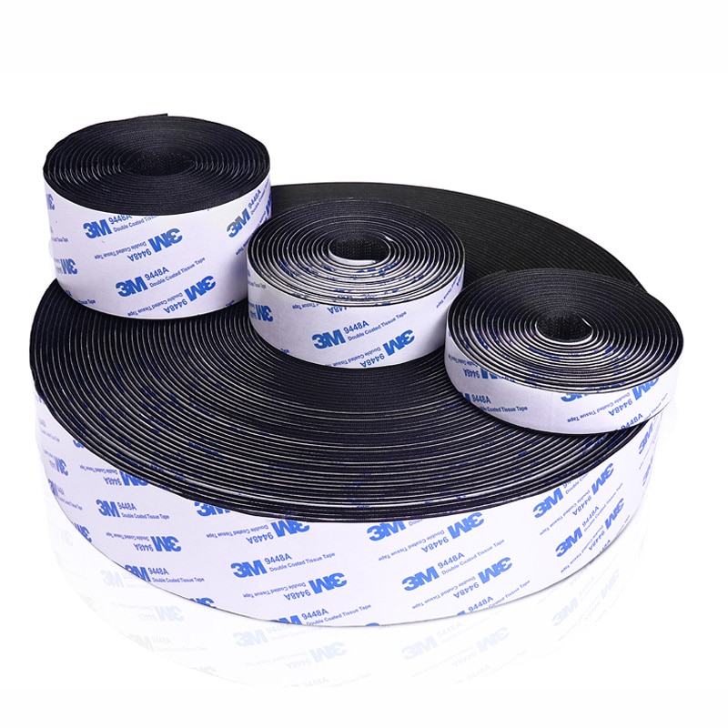 5 M/pairs 16/20/25/30/38/50Mm Klittenbandsluitingen Lijm 3M Lijm Sterke zelfklevende Sluiting Tape Nylon Haken En Lussen Sticker Magic Diy