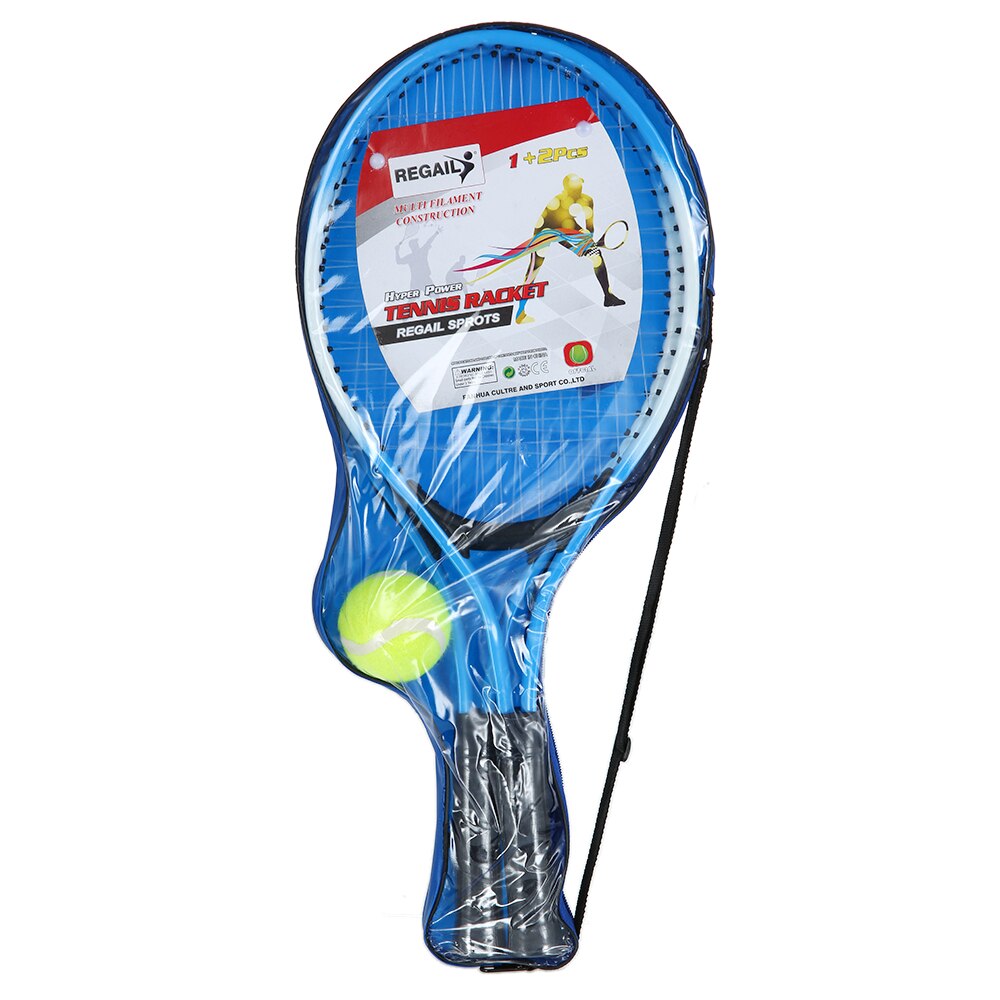 2Stck freundlicher Tennis Schläger Schnur Tennisschläger mit 1 Tennis Ball und Abdeckung Tasche