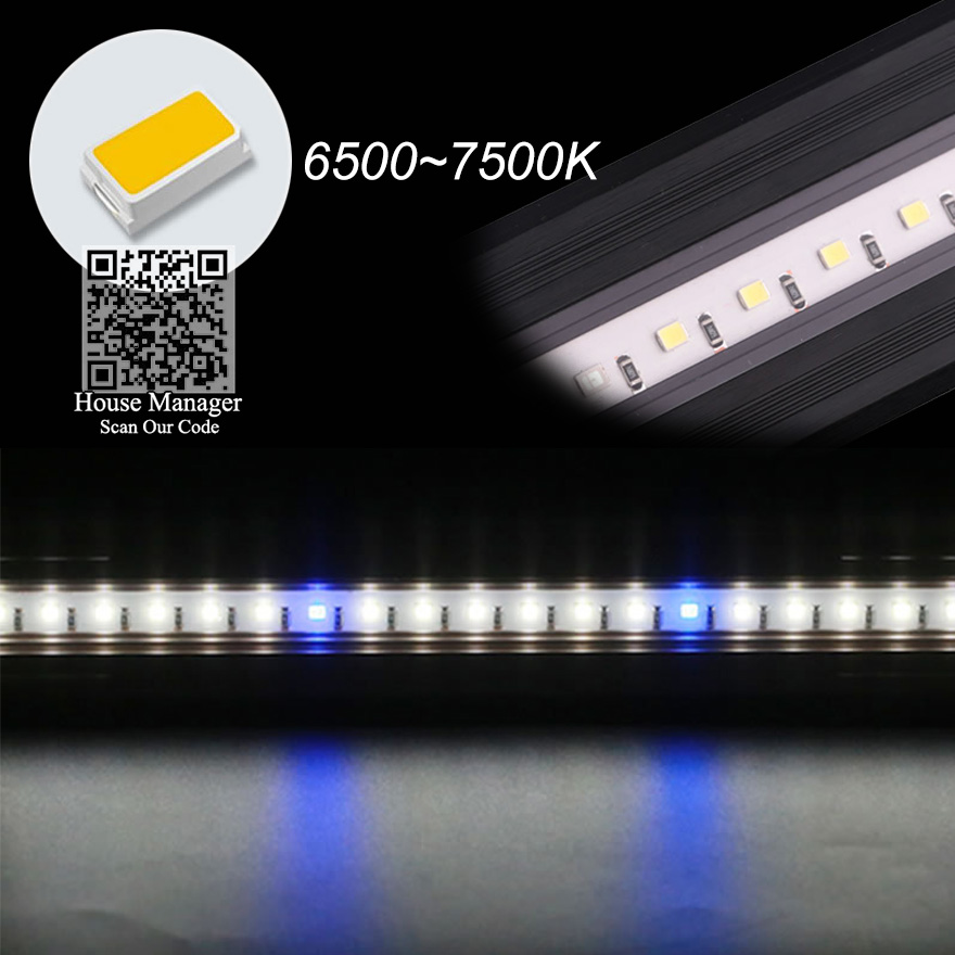 Luz LED negra para acuario, iluminación para pecera, 18 ~ 54cm, fina, a la , con Clip, lámpara para plantas acuáticas de paisaje de aleación de aluminio