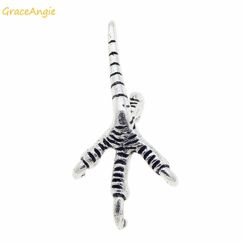 Graceangie 10 Pcs Antieke Zinklegering Eagle Kip Klauw Stijl Charme Armband Ketting Hanger Handgemaakte Sieraden Bevindingen