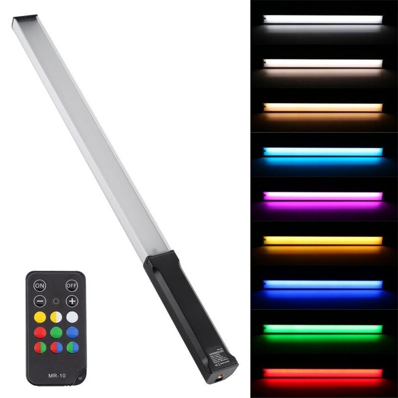 PULUZ RGB Colorful Photography Photo LED Stick Adjustable Color Temperature Handheld LED Video Fill Light with Remote Control