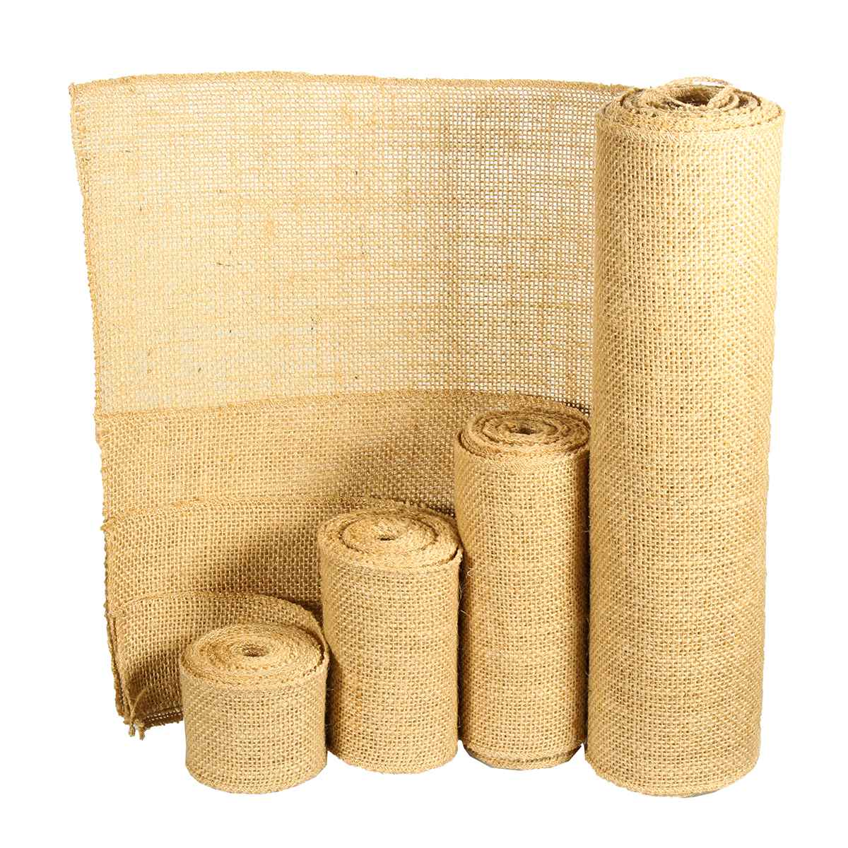 Natural Jute Burlap Fabric Hessian Ribbon Roll For Placemats Bags Tablecloth Background Decoration Mesh Linnen Textile Cloth