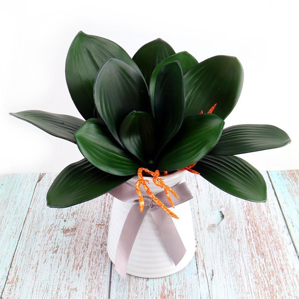 Plantas artificiales mariposa Artificial orquídea plástico hojas verdes flor hogar Oficina Decoración de escritorio decoración festiva creativa