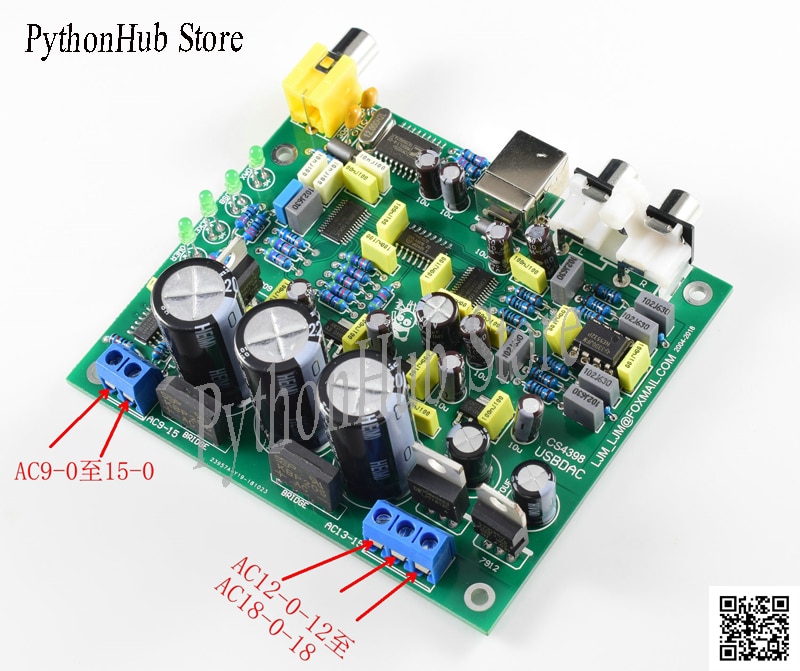 CS4398 DAC with USB Coaxial 24/192K Decoder The Chip Has Been Soldered and the Finished Parts Are Optional