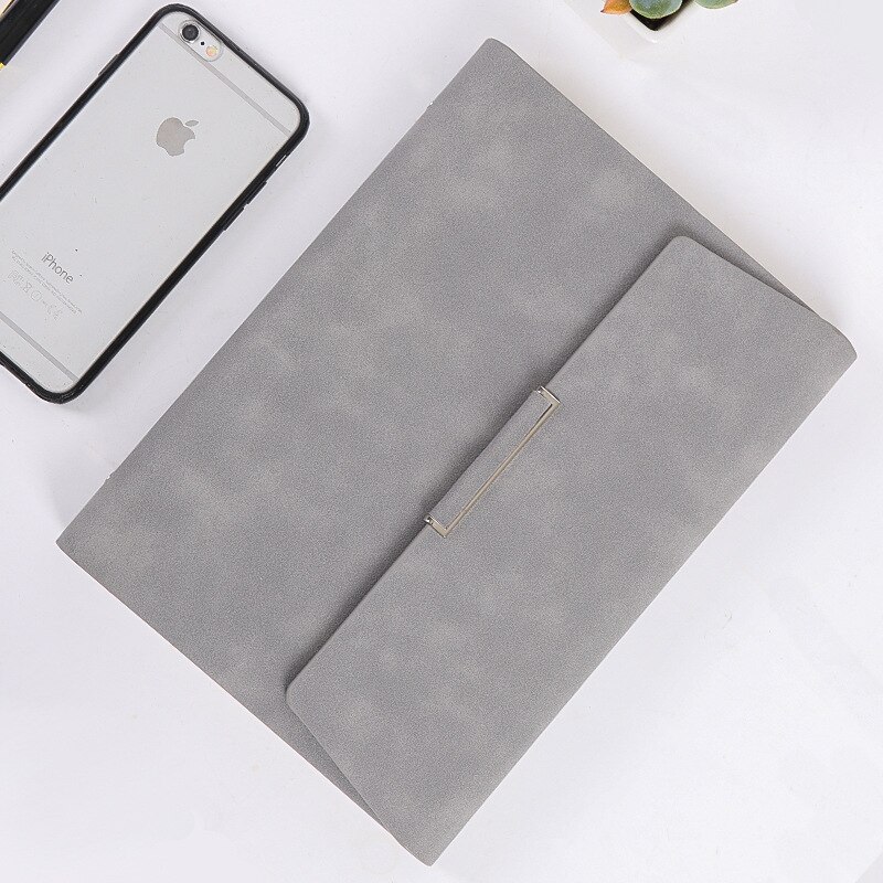 Binder Notebook Pu Leather Bible Notepad Folder A5 Diary Weekly Planner Agenda Planner Note Books Travel Journal: Gray A5