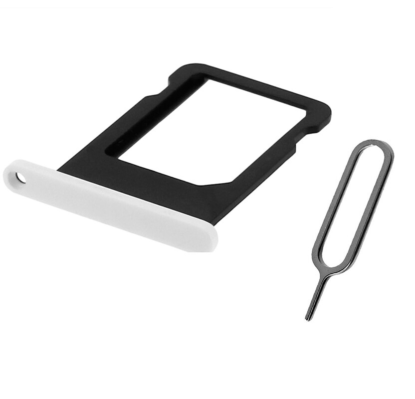 Porte-carte Nano Sim pour iPhone 5C, A1507, A1529, A1532, A1456, avec broche d&#39;éjection gratuite: Brand New White
