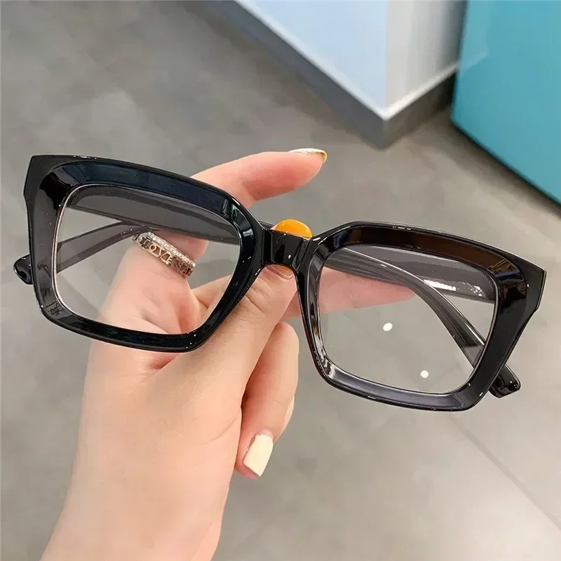 Store firkantede lesebriller menn kvinner bærbare stor innfatning hd presbyopi briller dioptri 0 ~ + 3.5 gafas