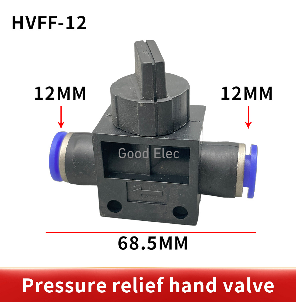 HVFF Pneumatische Anschlüsse Handventil 4 mm-12 mm Anschluss Schnellwanne für Schlauchrohrbegrenzung Geschwindigkeitsregelung: Braun
