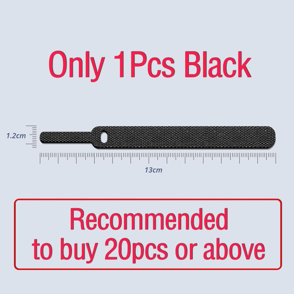 Ankndo 20Pcs USB Cable Management Charging Cable Organizer PC Cable Winder Straps Earphone Cable Tie Hook Loop Desk Cable Bundle: 1Pcs Black