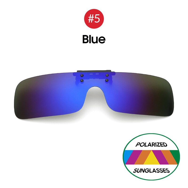 Gafas de sol polarizadas con Clip para pesca, lentes con espejo azul para conducir, visión nocturna, ciclismo, UV400: 5 Blue