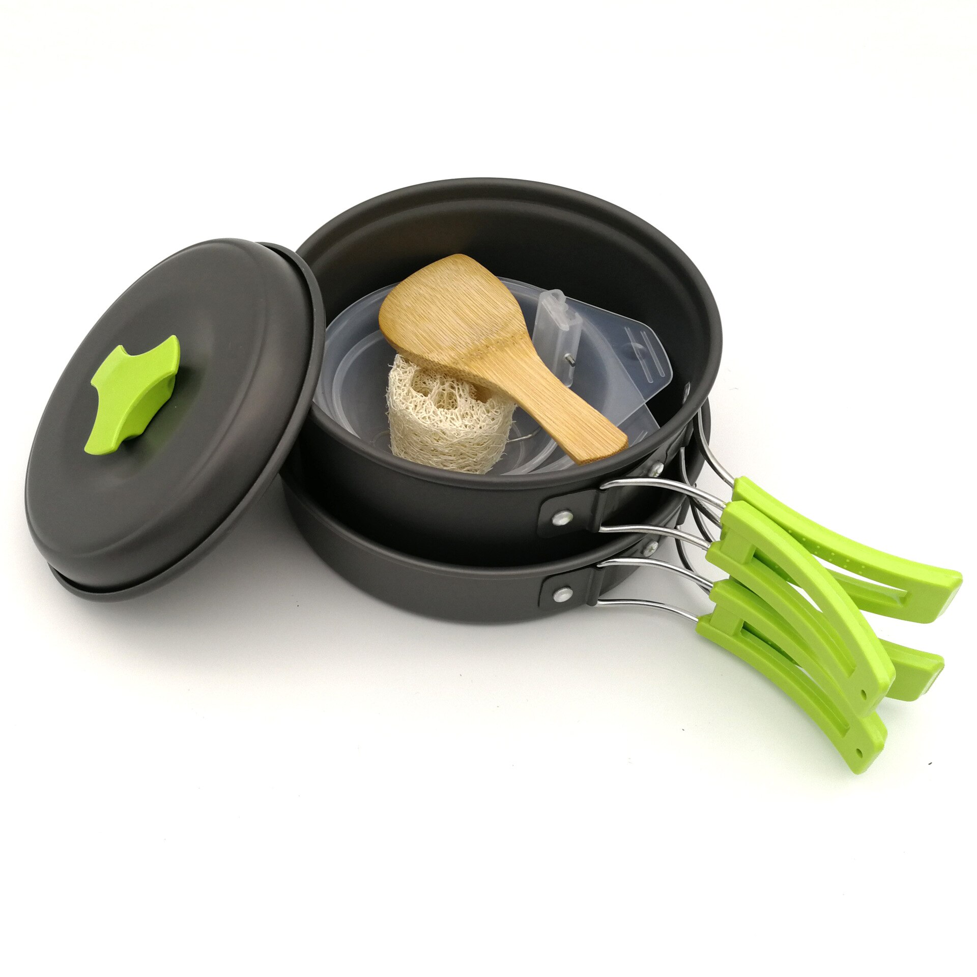 2-3 Persoon Outdoor Kookgerei Set DS200 Camping Koken Pot Pan Kom Spatel Set