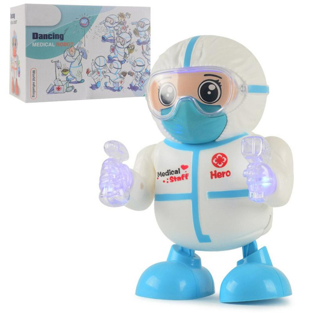 Tres canciones que iluminan la música Abs plástico juguetes encantadores para niños naranja Doctor Key Robot de patinaje eléctrico: Azul