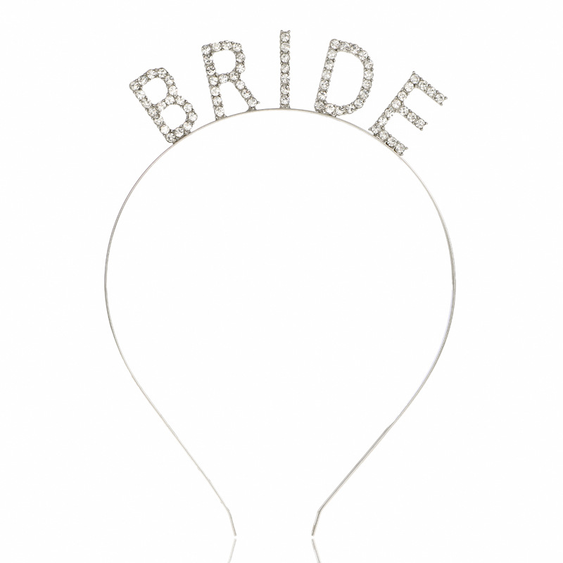 Accesorios para el cabello para dama de honor, diadema con diamantes de imitación, diademas de cristal para dama de Honor, joyería para de boda y novia: Zinc negro plateado