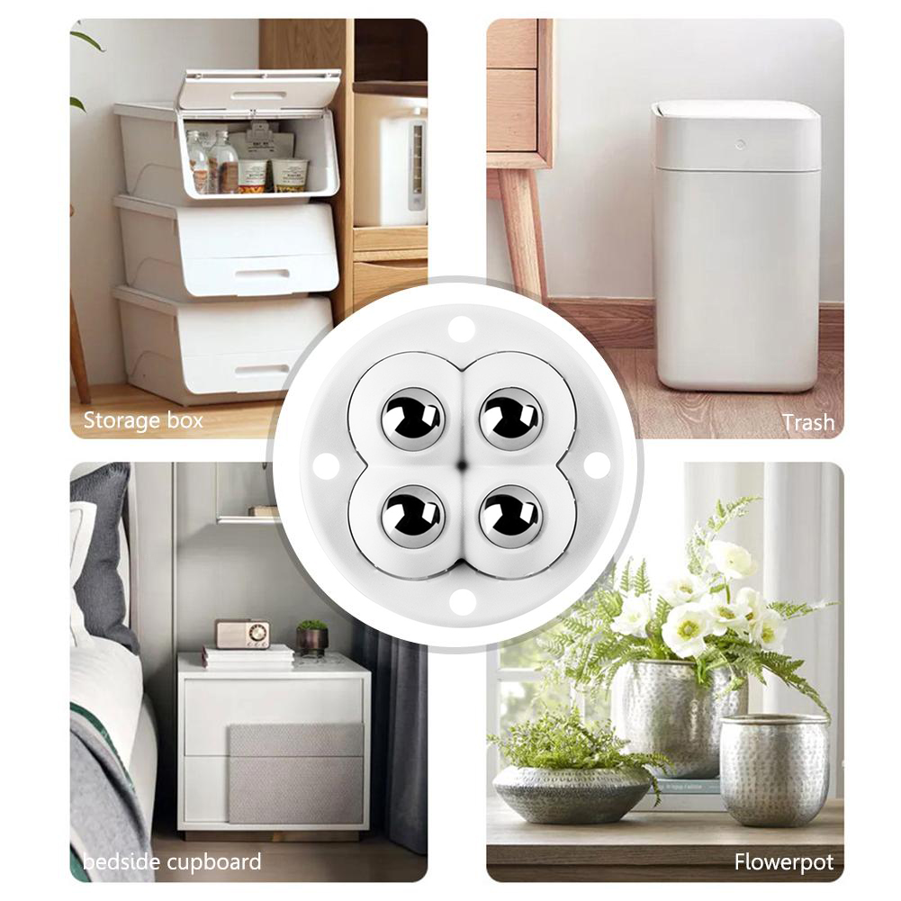 4-20pcs Self Adhesive Caster Wheels 360 Degree Load Bearing Swivel Universal Wheel Silent Non Perforated Furniture Base Roller