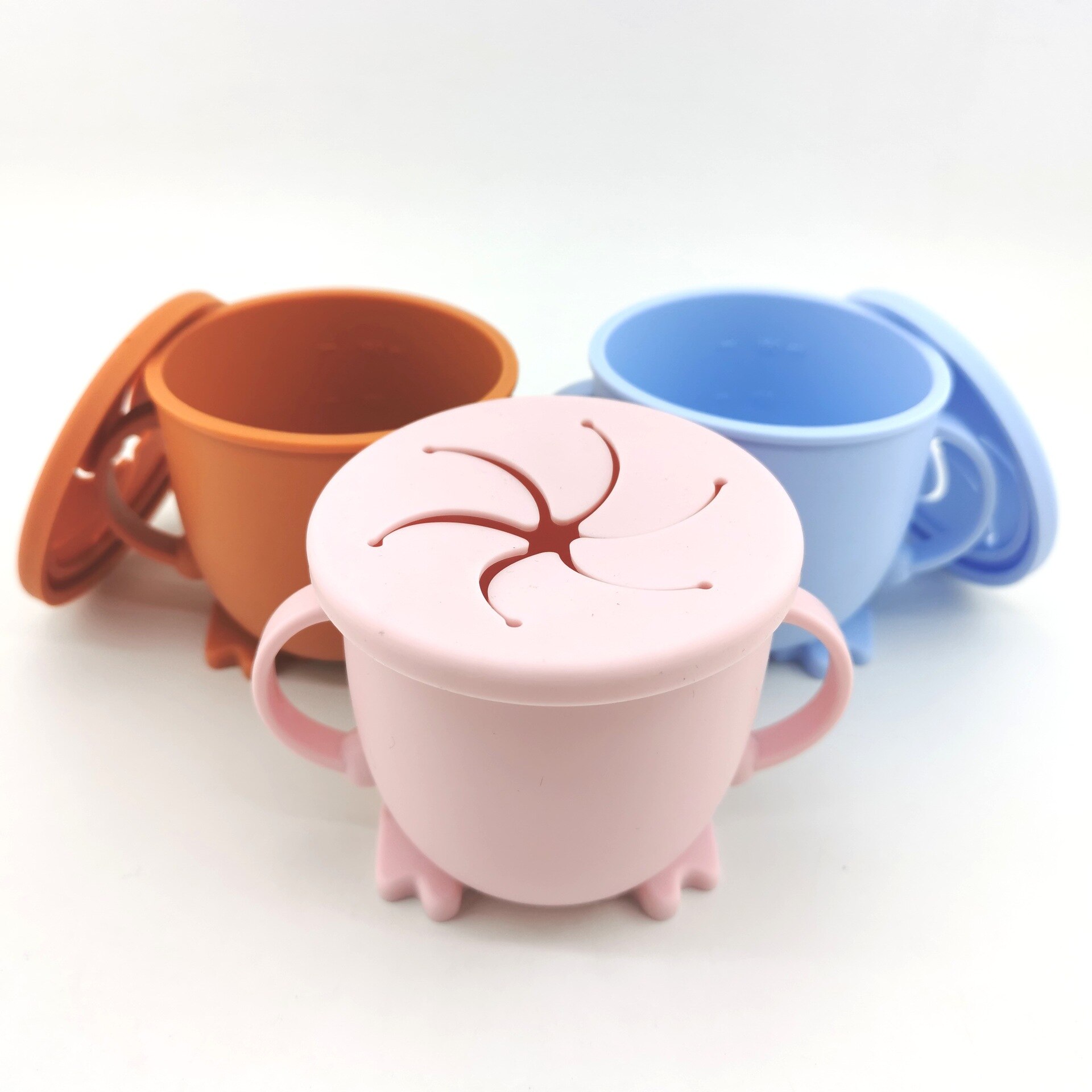 Baby Silicone Snack Cup Toddler Kids Portable Food Storage Box Portable Snacks Container BPA Free