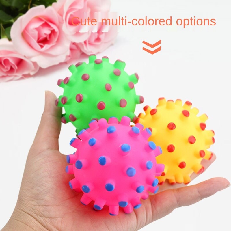 Spike Ball Sounding Toy Dogs Molar Teeth Cleaner Small Spike Ball Pet Dog Toys Bite-Resistant Vinyl Toys Puppy Toy Dog Chew Toys