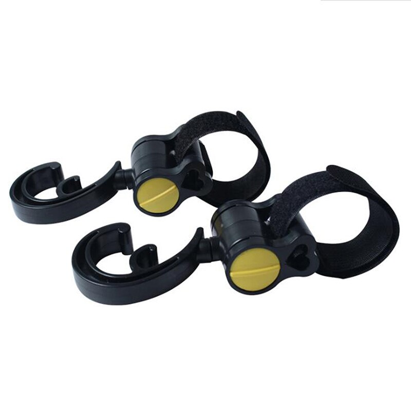 2 stuks/set duurzame babyhangers, babytas, kinderwagenhaken, kinderwagen 360 graden draaibaar, winkelwagenhaak, accessoires, kinderwagenorganizer: Geel