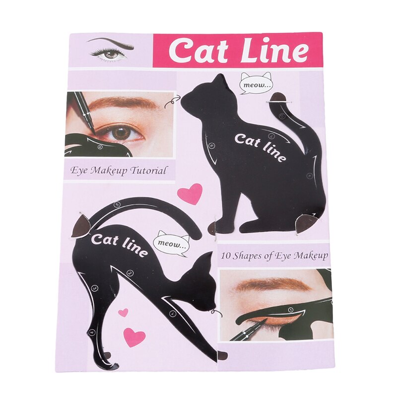 Eyebrow Stencils Cat Eyeliner Model Stencil Kit Guide Template Maquiagem Double Wing Eye Shadow Frame Card Makeup Tool