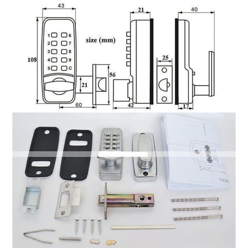 Zinc Alloy Keyless Door Lock Mechanical Combination Lock Waterproof Safety Door Lock Code Lock For Home Handle Door Hardware