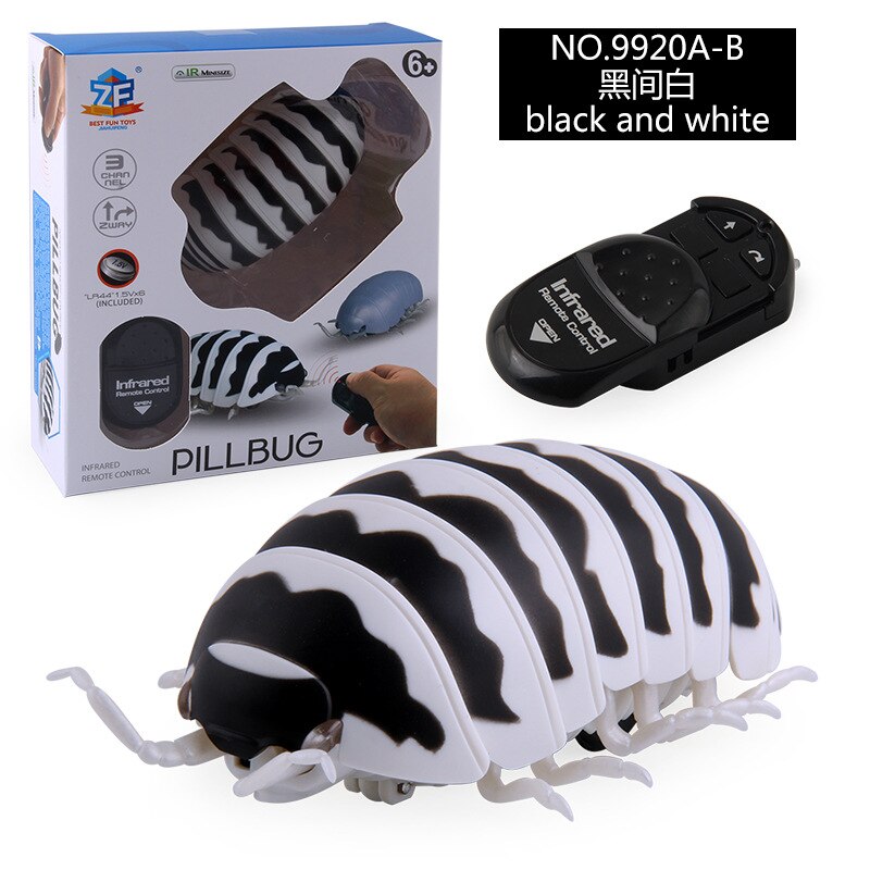 Animals Breadworm Toys Remote Control Infrared Induction Remote Control Animal Insect Electric strange Toy: 9920A-B black white