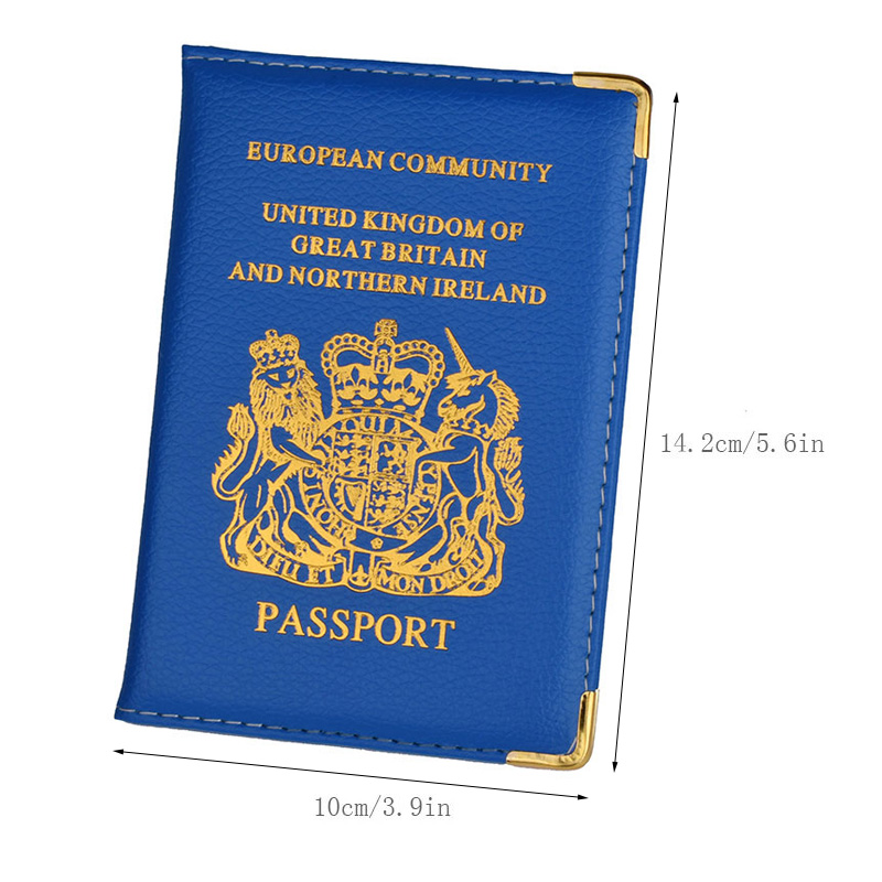 UK and European Passport Holder PU Leather Covers for UK Men Women French Passports Organizer for Travelling