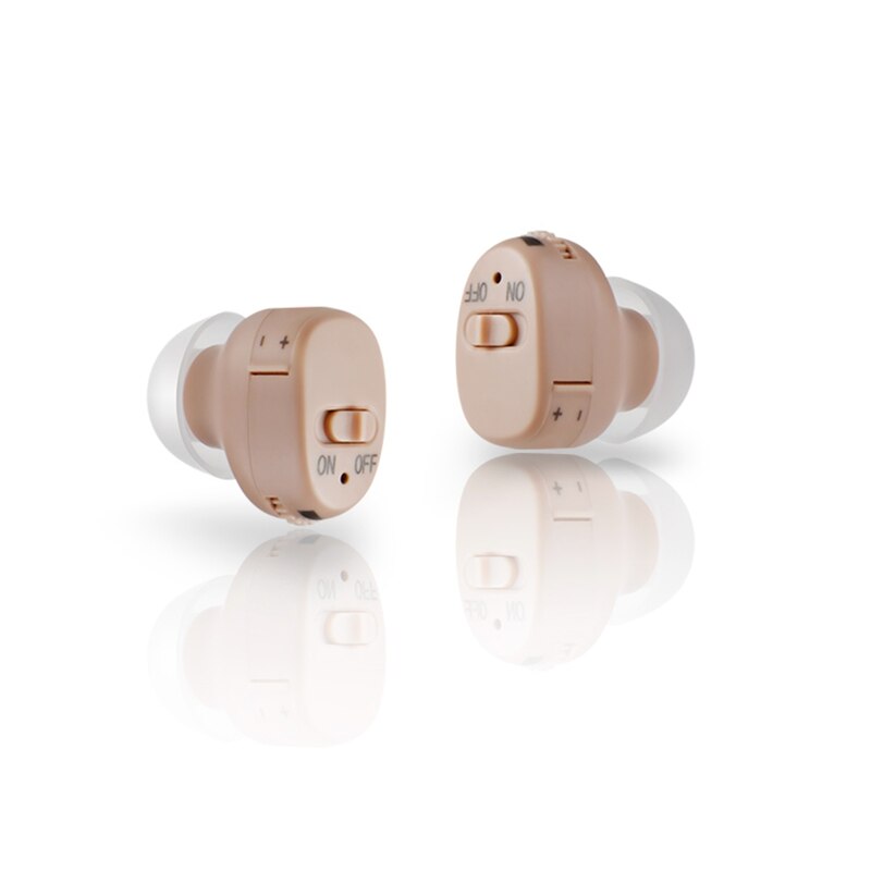 Rechargeable Digital Invisible Hearing Aids – Pair Of Mini ITE Sound Amplifiers With 4 Settings