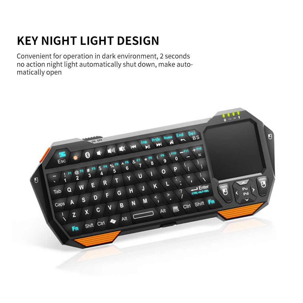 Trådløst tastatur bluetooth tastatur med touchpad til smart telefon projektor tablet pc spil konsol 450 li- ion batteri bærbar