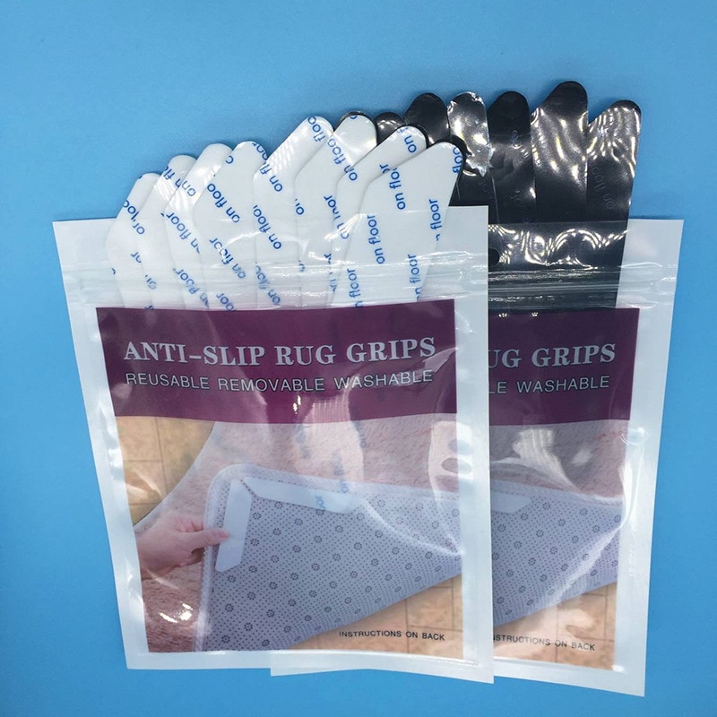 8Pcs/Lot Anti-slip Rug Grips Seamless Removable Adhesive Rug Grippers for Home Carpet Curling Circular Corners Edge Stairs