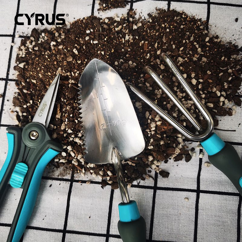 3Pcs Garden Tools Set Cultivating Planting Trowel Pruner Cultivator Shovels Spades Transplanter Small potted