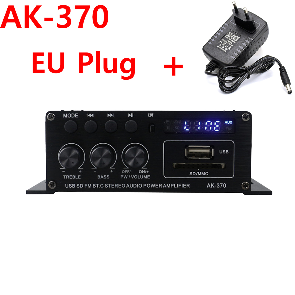 AK370 Bluetooth Verstärker Klang Ampere HIFI 2,0 Kanal Bass und HöHenne Einstellung für RCA SD USB Blitz Antrieb USB Audio- Eingang DC12V: Kakifarbig