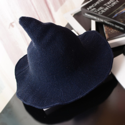 Halloween heksehue herre& #39 ;s og kvinder& #39 ;s uldstrik hue solid hat diversificeret langs hatten kæreste