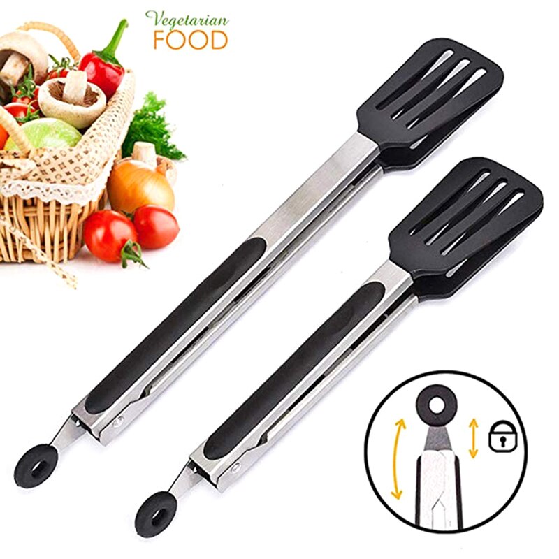 9 "/12" Multifunctional Silicone Food Clip Steak Clip Food Clip Black Fried Steak In Family Kitchen Food Clip Bread Clip