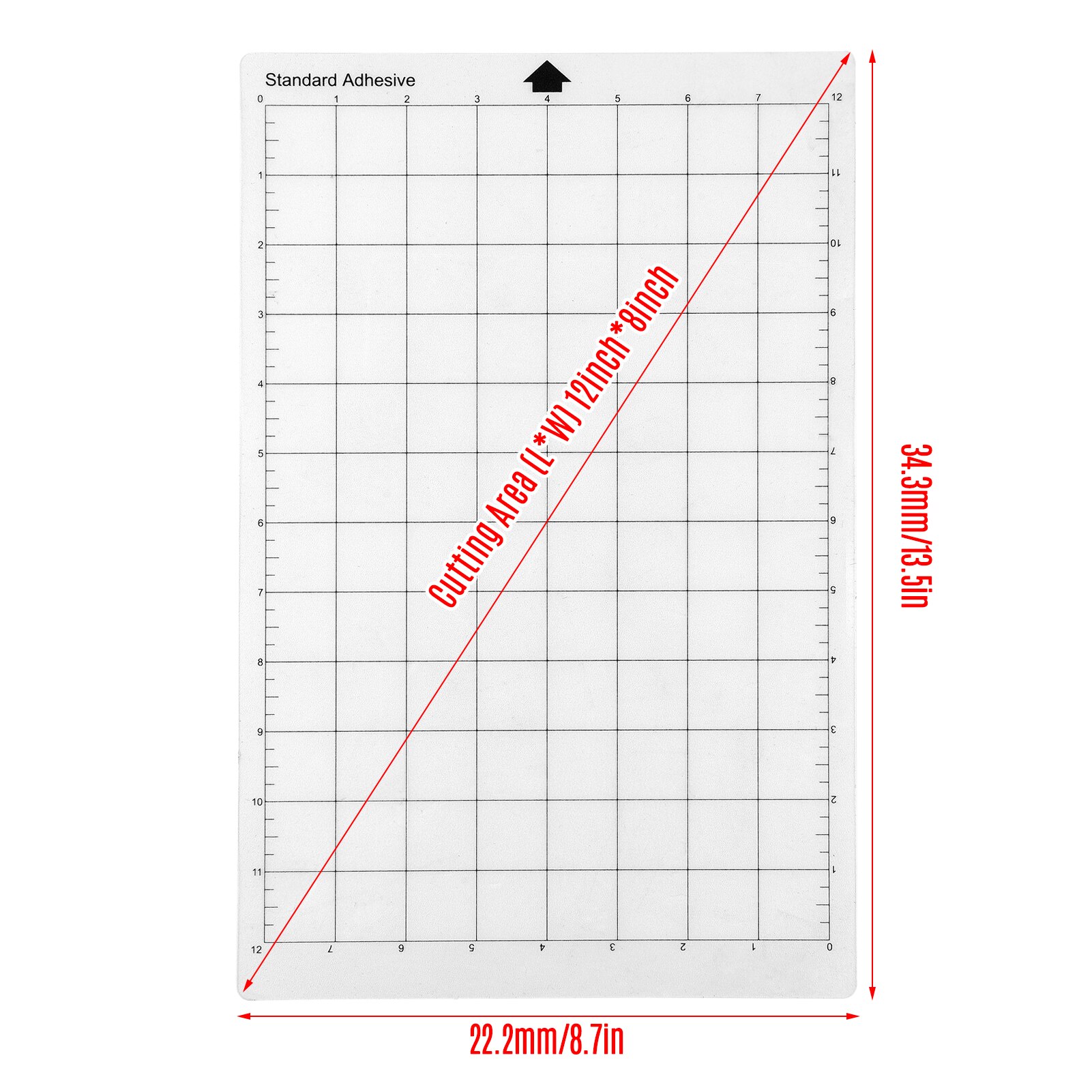 Replacement Cutting Mat With Measuring Grid 8 by 12 Inch Suitable For Silhouette Cameo Cricut Explore Plotter Machine 2022