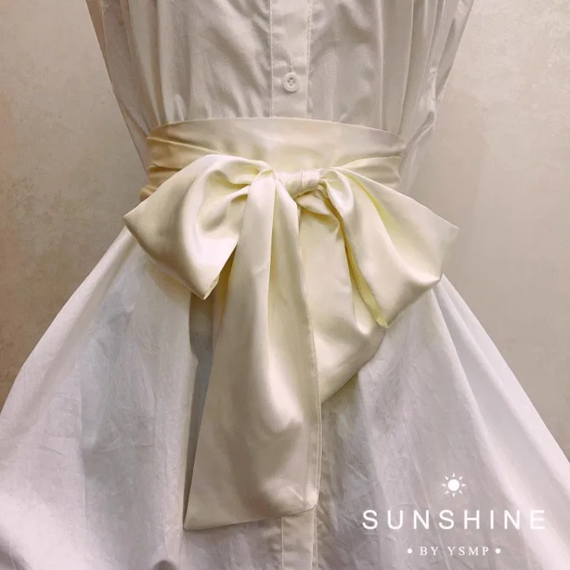 Satijnen Strik Brede Corset Riem 9.5x250 cm Wijn Wit Rood Zwart Roze Geel Marine DIY Strik Tailleband voor Vrouwen Meisje: Ivoor