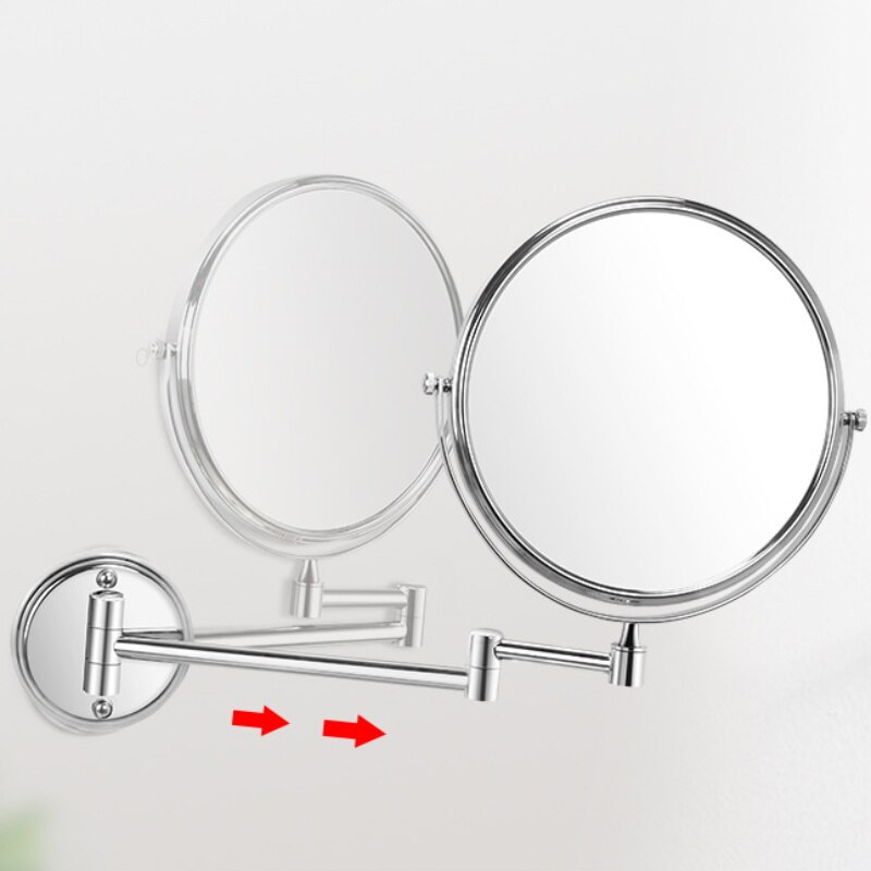 7Trees 20,5 cm retro badkamer vouwbare muurbevestiging make-up spiegel flip telescopische schoonheid spiegel (goud