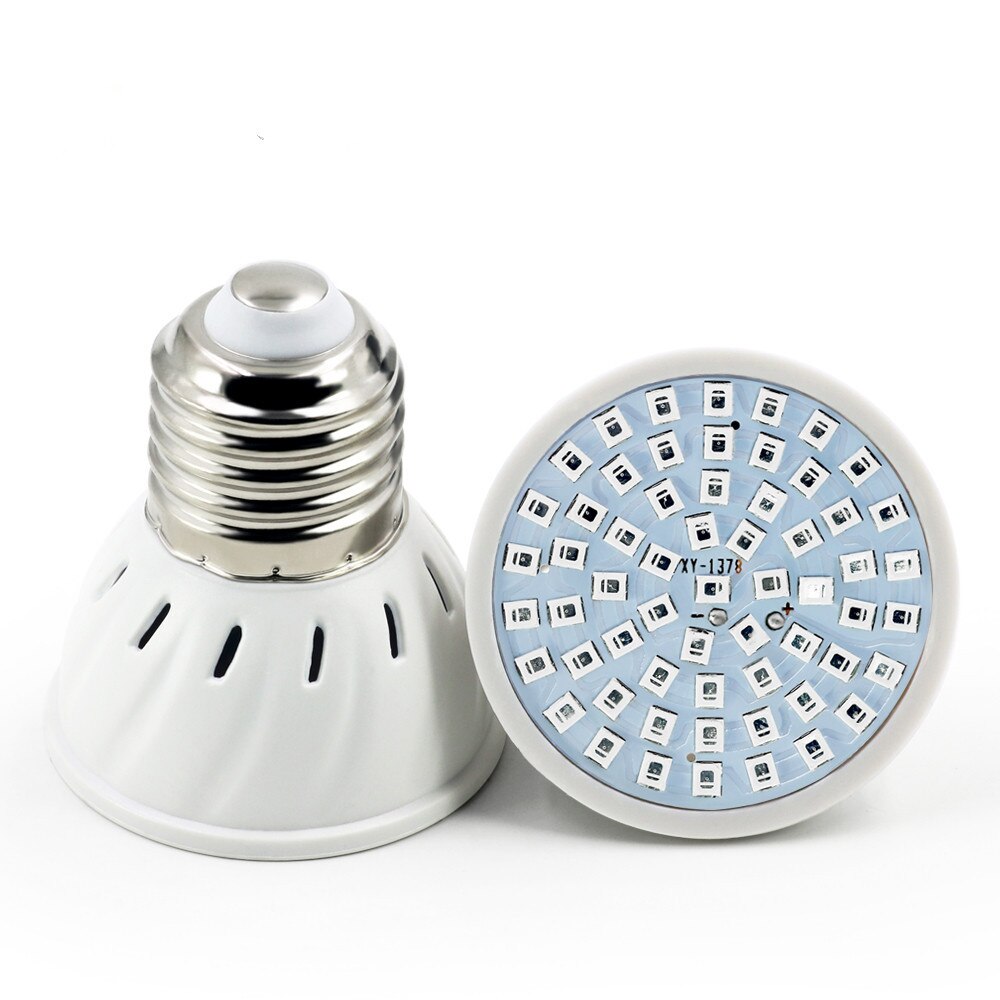 Lampe horticole de croissance LED E27 E14 MR16 GU10, 220/110V, 60/80LED, spectre complet, éclairage pour jardin intérieur: E27 / 48LEDs / 110V