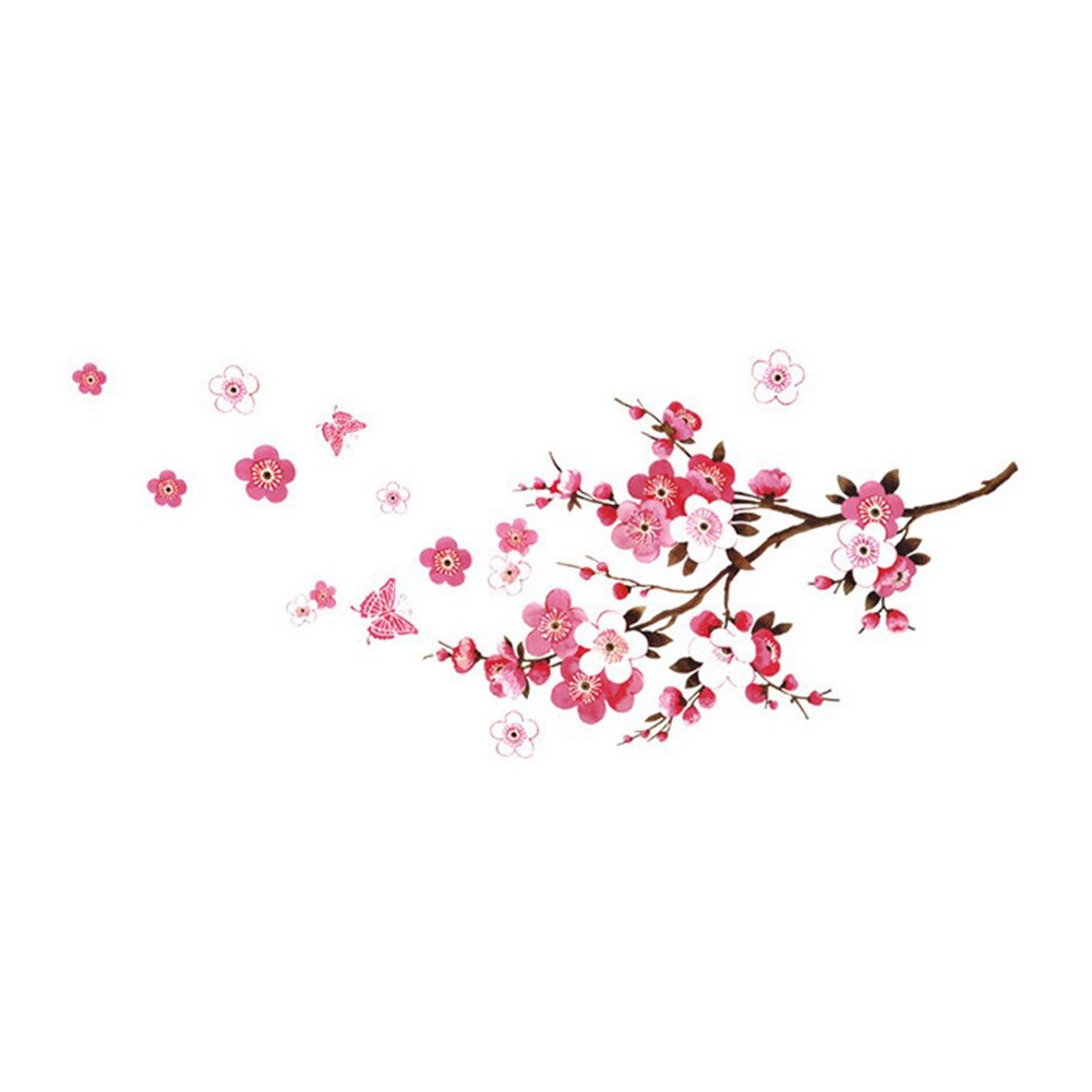 Cherry Blossom Flower Wall Stickers DIY Adhesive Wallpaper Waterproof Living Room Bedroom Wall Decals Art Murals Poster: A