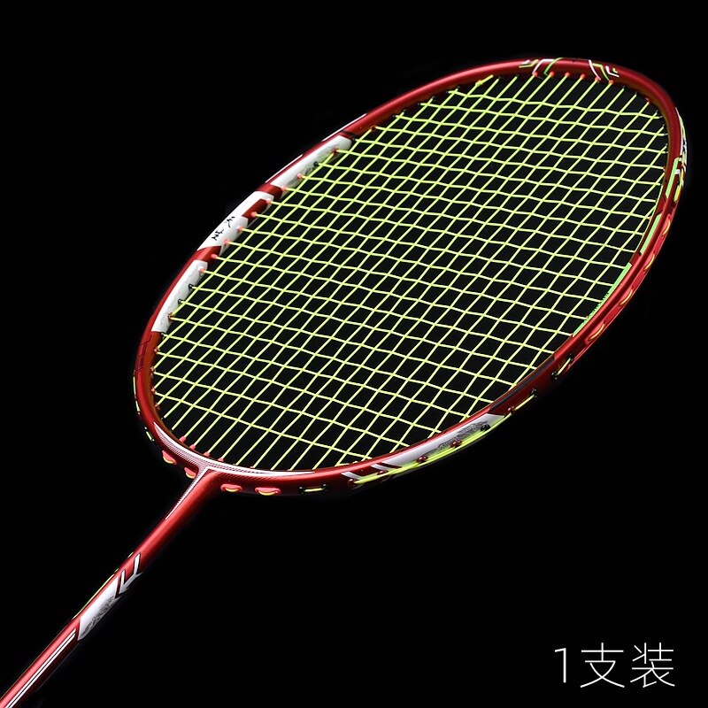 Volle Kohlenstoff Faser Leichteste 10U 52g Badminton Schläger Aufgereiht Max Spannung 30LBS Professionelle Schläger Mit Kasten Saiten Schläger-40: Muster A Gelb