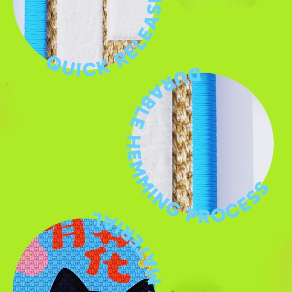 Zelfklevende krabpaal voor katten, slijtvast, anti-krabplank van sisal met cartoonpatroon, geschikt voor wandmontage.