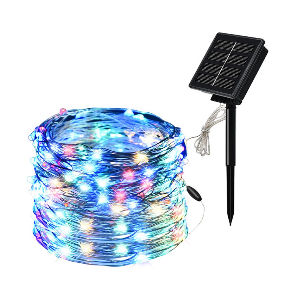 Solcellelampe kobber lampe lampesnor 100/200 led fødselsdag julepynt udendørs gårdhave farve lampe festivalhave: 4 farver / 20m .200 ledede