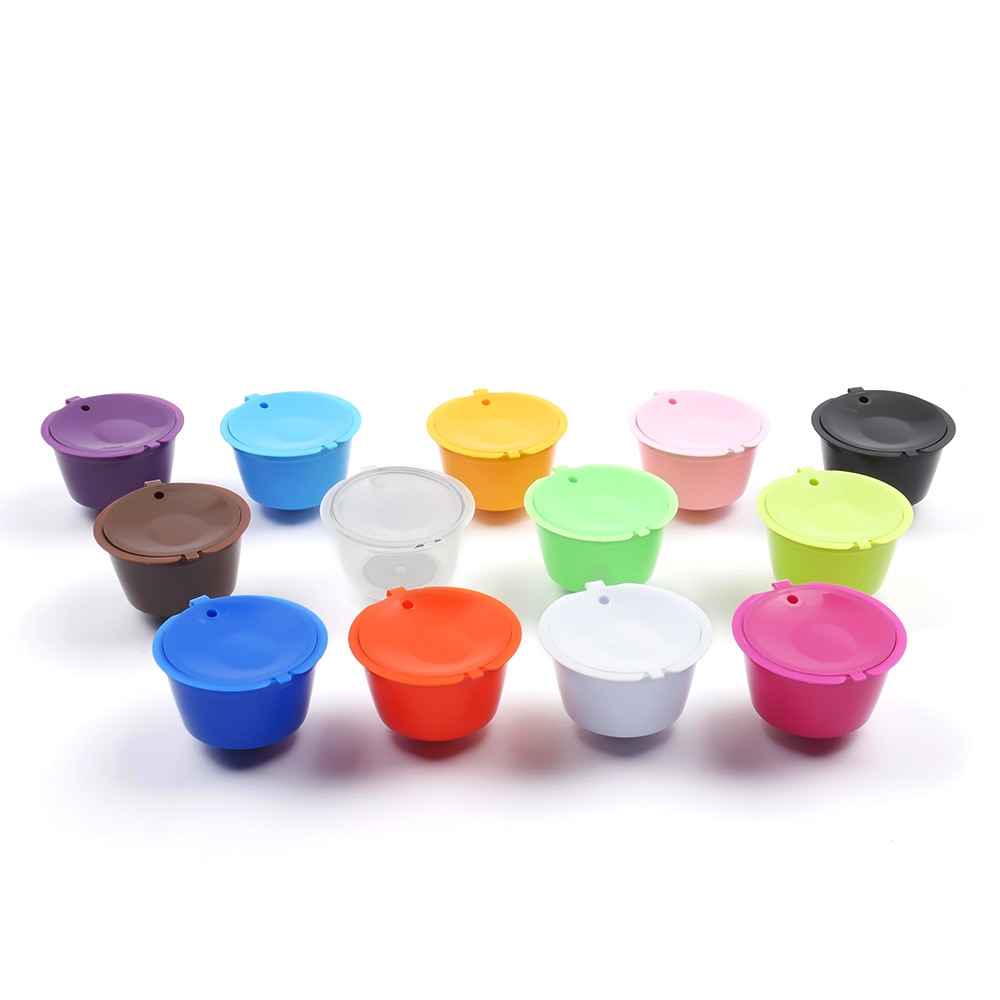 13-- farve genanvendelig kaffekapsel plast genopfyldelig kompatibel til dolce gusto kaffefilterkurve kapsler
