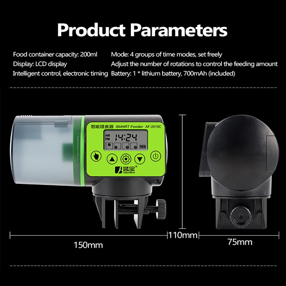 Smart Automatic Fish Feeder Aquarium Feeder Fish Tank Auto Feeding Dispenser With LCD Indicates Timer Aquarium Accessories