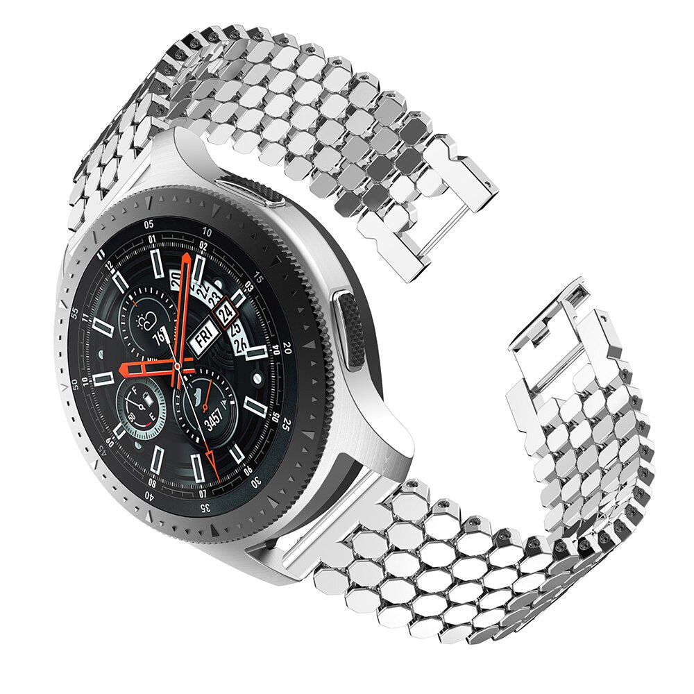 Newstainless Steel Vervanging Smart Horloge Band Voor Samsung Galaxy Horloge 46Mm Armband Horloge Band Mode Riem 22Mm Voor gear S3: SILVER