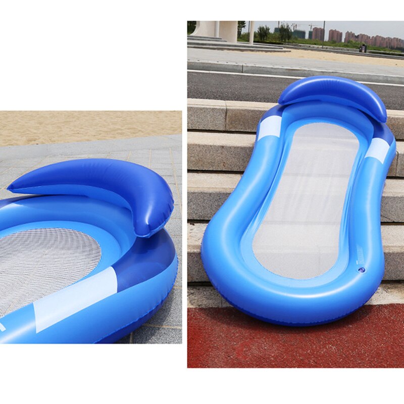 Oppustelig vandhængekøje flydende seng loungestol drifter swimmingpool strandtilbehør & t8