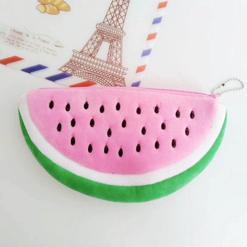 Mignon Fruit pastèque Cactus trousse en peluche sac cosmétique stylo boîte pour filles papeterie poche école fournitures de bureau: B